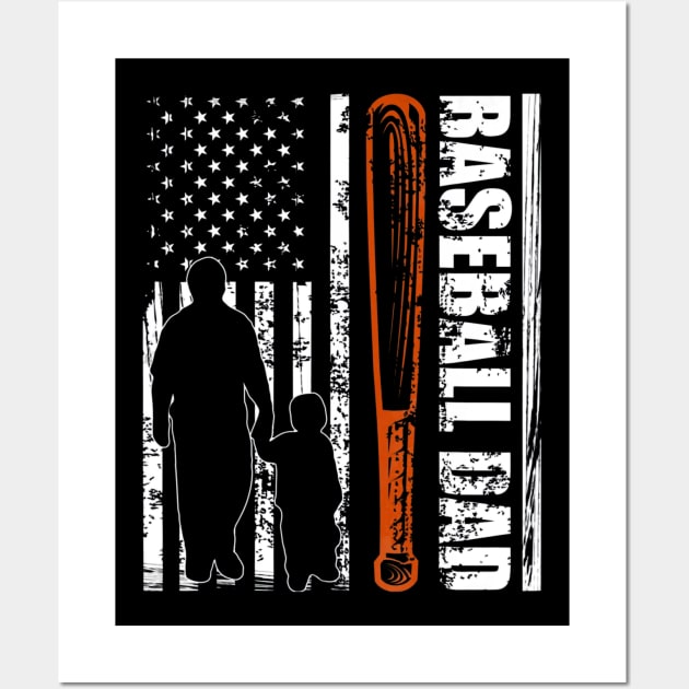 BASEBALL DAD US FLAG Wall Art by Vigo